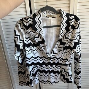 Black and white flare out dressy blazer